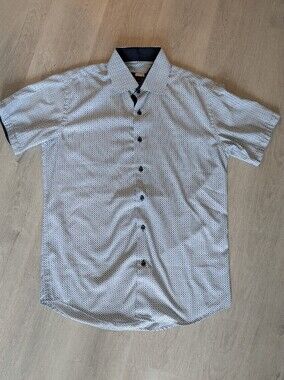 Azaro Uomo Men's Short-Sleeve Geometric Print Shirt